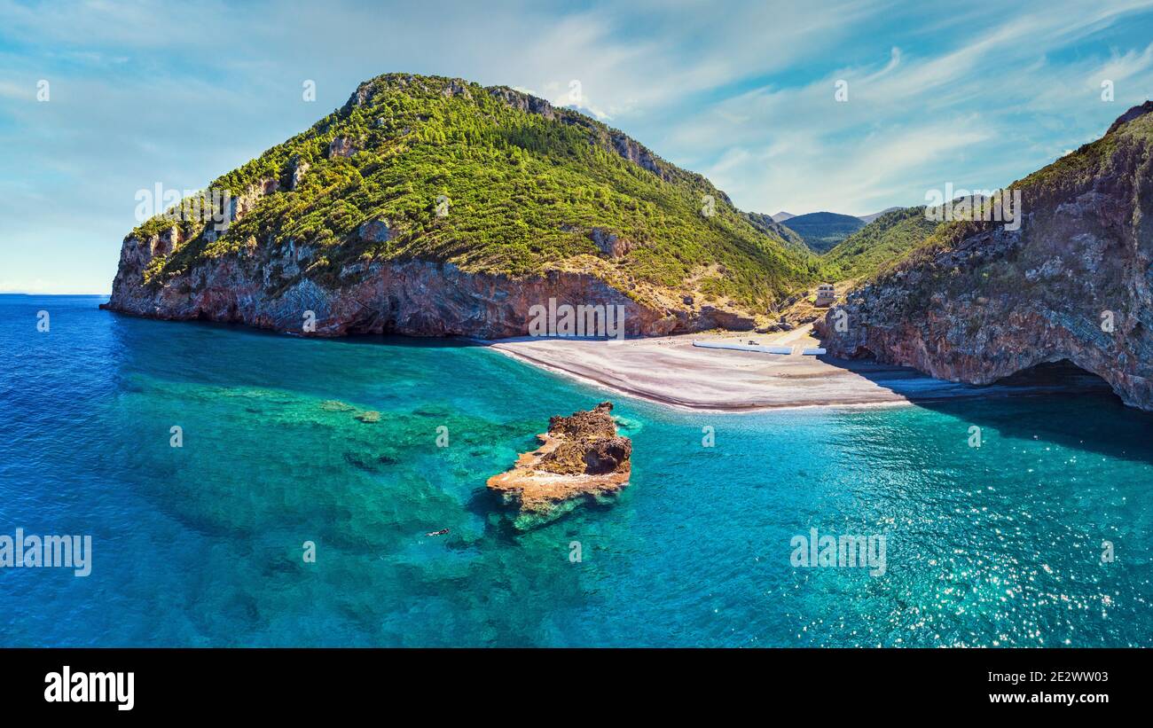 Der Strand Petali in Evia Insel, Griechenland Stockfoto