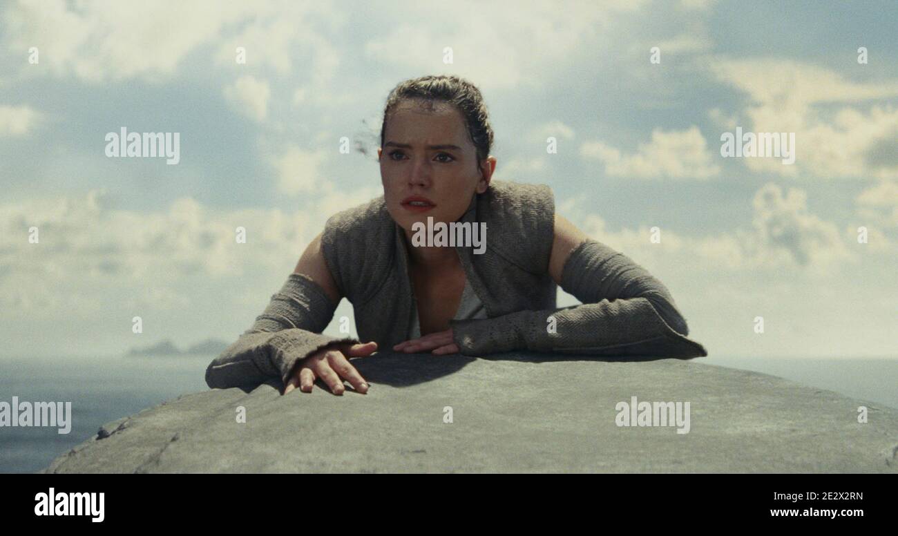 Daisy Ridley als Rey in 'Star Wars: The Last Jedi' Stockfoto