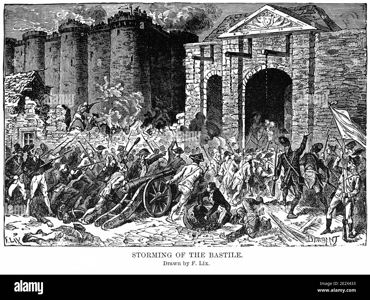 Storming of the Bastille (Bastille), Illustration, Ridpath's History of the World, Band III, von John Clark Ridpath, LL. D., Merrill & Baker Publishers, New York, 1897 Stockfoto