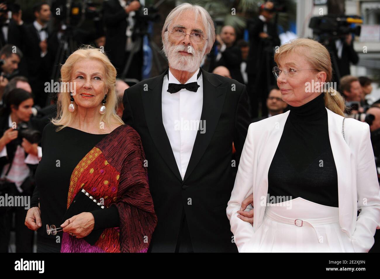 Michael Haneke bei der Vorführung von "You will Meet A Tall Dark Stranger", die am 15. Mai 2010 bei den 63. Filmfestspielen von Cannes in Cannes, Südfrankreich, außer Konkurrenz gezeigt wurde. Foto von Hahn-Nebinger-Orban/ABACAPRESS.COM Stockfoto