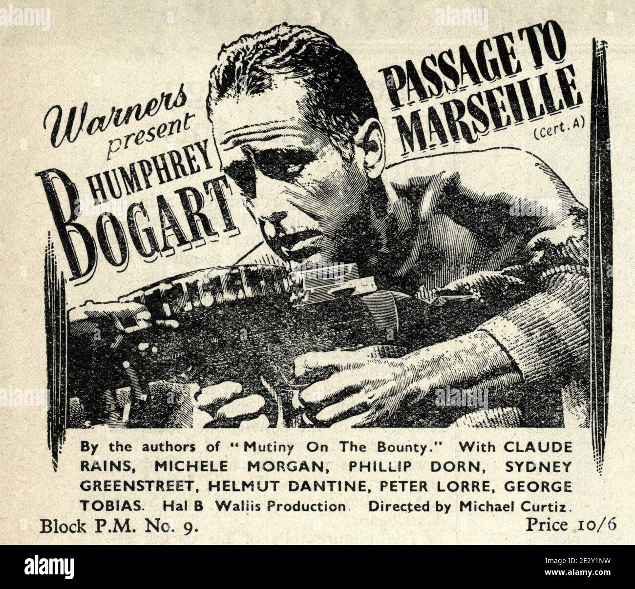 HUMPHREY BOGART in PASSAGE TO MARSEILLE 1944 Regisseur MICHAEL CURTIZ aus dem Roman von Charles Nordhoff und James Norman Hall Warner Bros Stockfoto