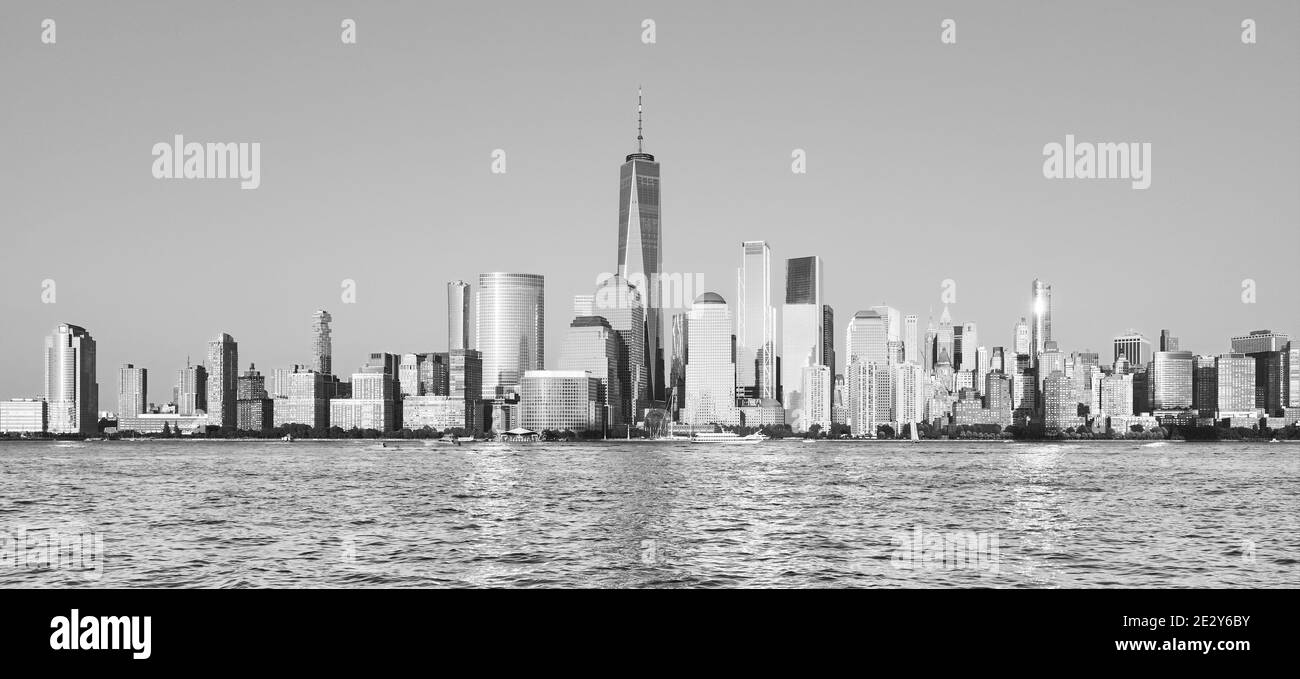 Schwarz / weiß Bild der Skyline von Manhattan, New York City, USA. Stockfoto