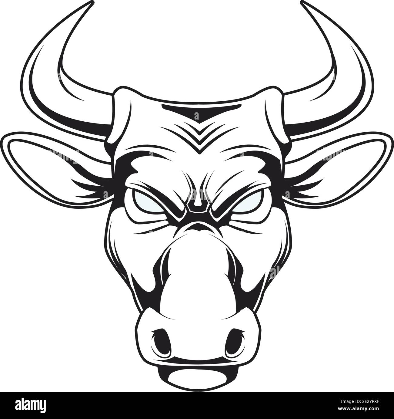 Bull Tier wilden Kopf Charakter Symbol Vektor Illustration Design Stock Vektor