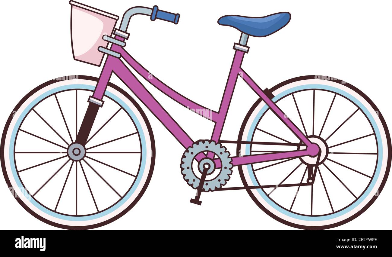 Retro Fahrrad mit Korb Symbol Vektor illustration Design Stock Vektor