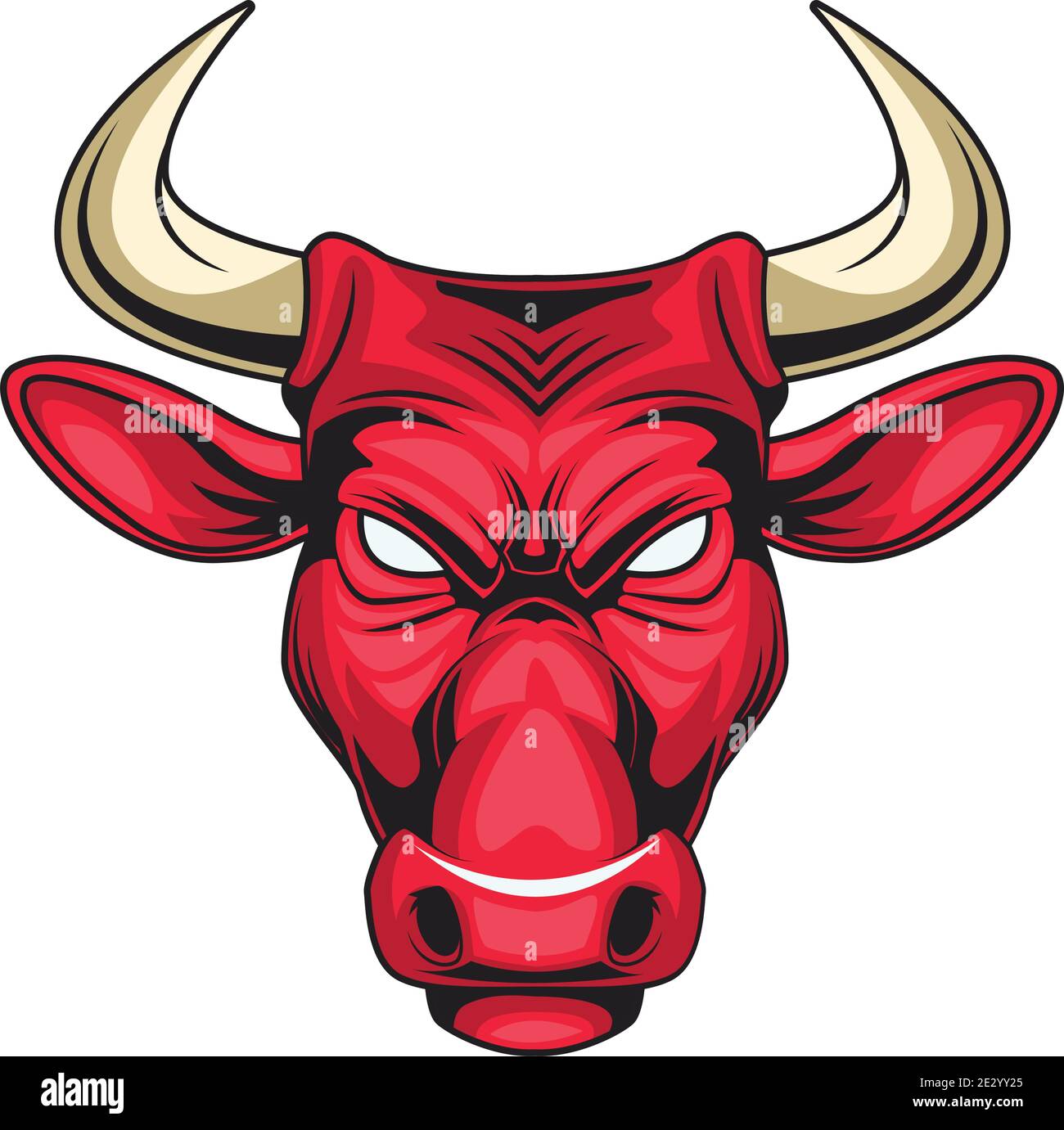 Bull Tier wild Kopf bunte Charakter Vektor Illustration Design Stock Vektor