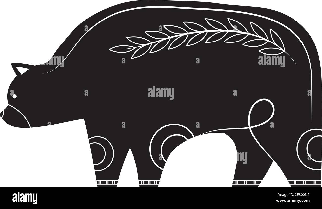 Bär Tier zeitgenössischen Silhouette Natur Ikone Stock Vektor