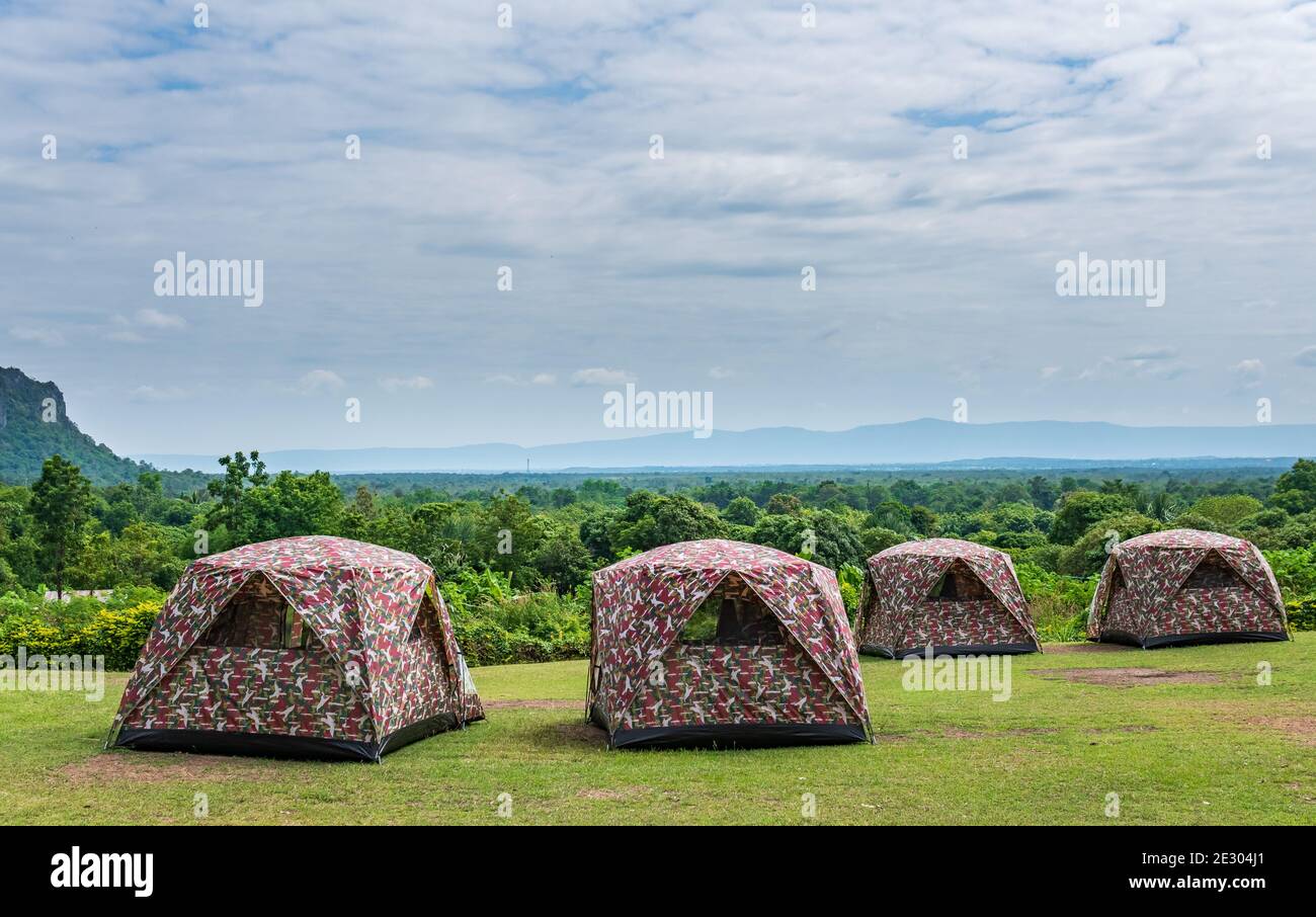 Campingplatz des phu pha man Nationalparks, Khon kaen. Stockfoto