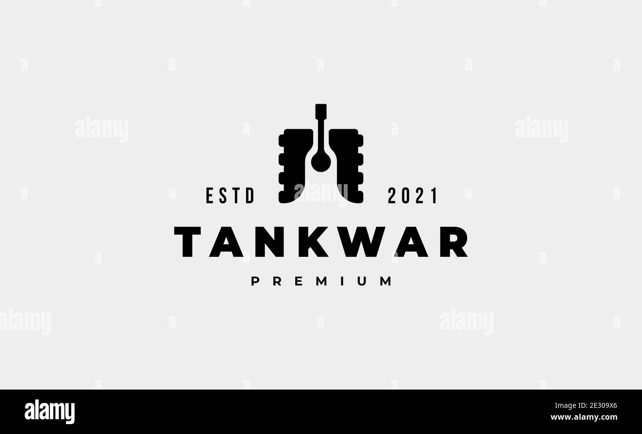 Militär Tank einfache Logo Design Vektor Illustration Stock Vektor