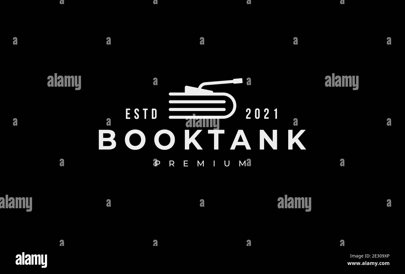 Buch Tank einfache Logo Vektor Design Illustration Stock Vektor