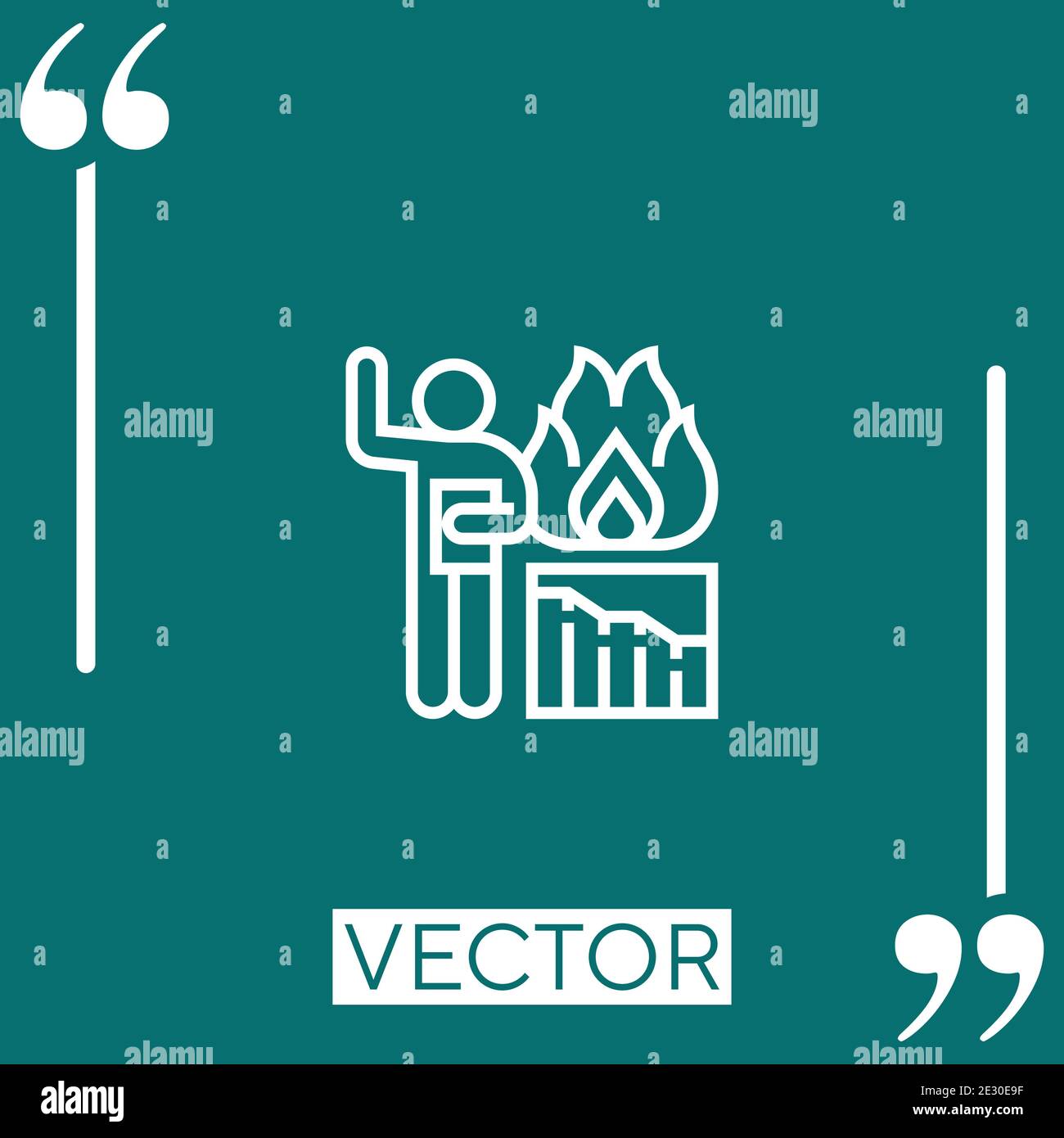 Symbol für Burndown-Vektor Lineares Symbol. Bearbeitbare Linie mit Konturen Stock Vektor