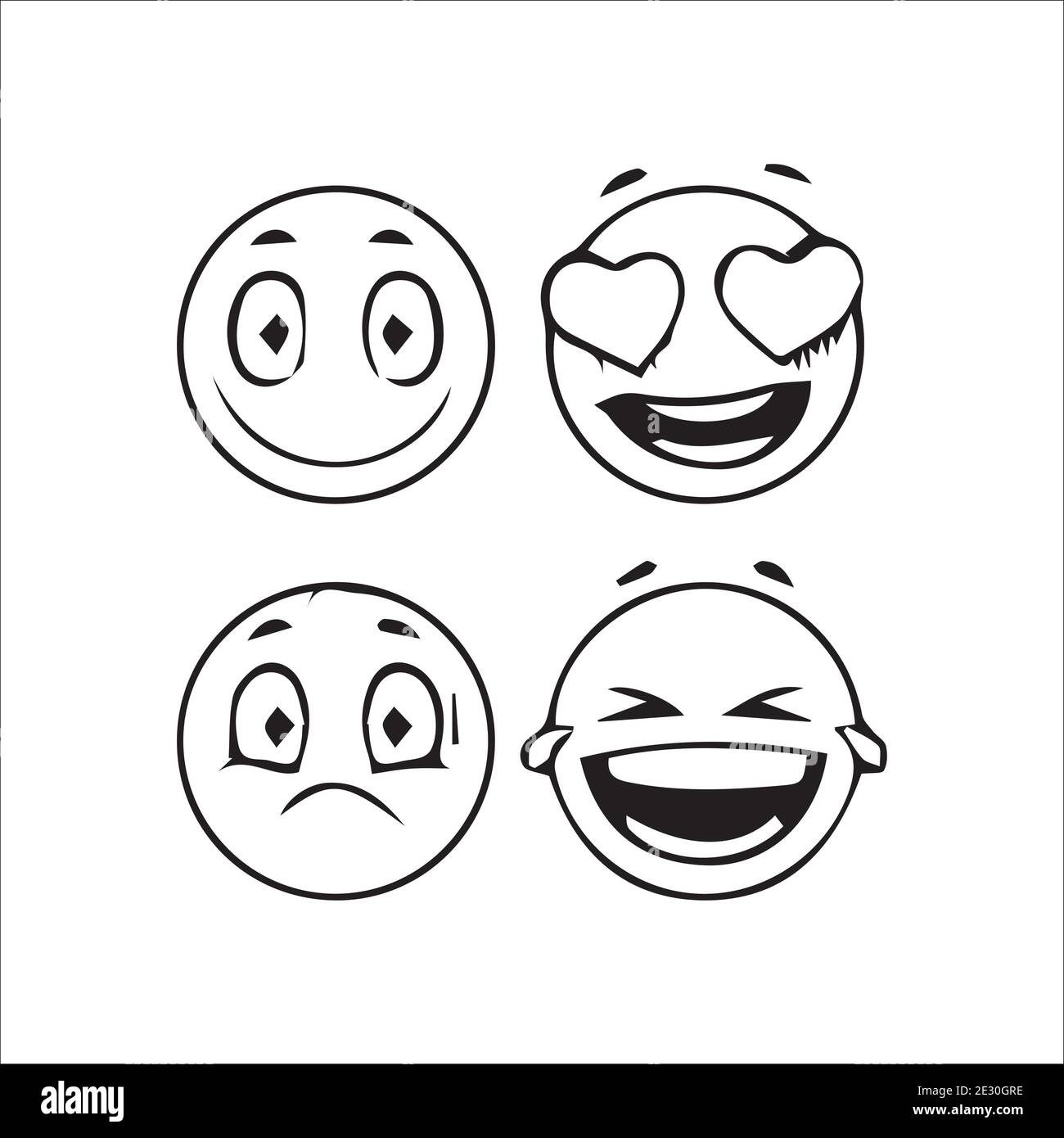 Kreative Emojis Set Kollektion Stock Vektor