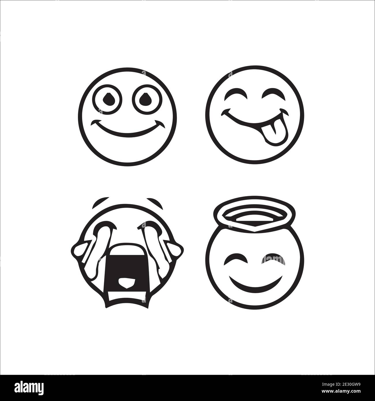 Kreative Emojis Set Kollektion Stock Vektor