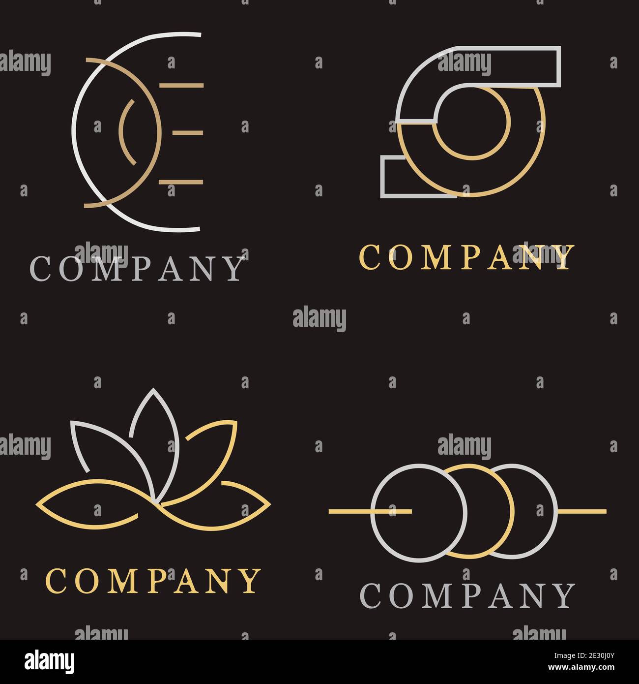 Minimal Linie Logo Vektor Konzept Set Sammlung Stock Vektor