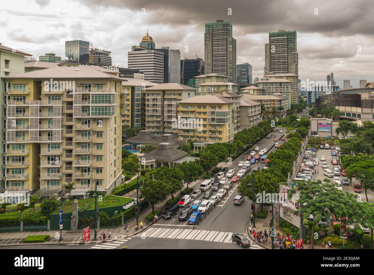 5. August 2018 - Luftaufnahme von Bonifacio Global City, Taguig, Metro Manila Stockfoto