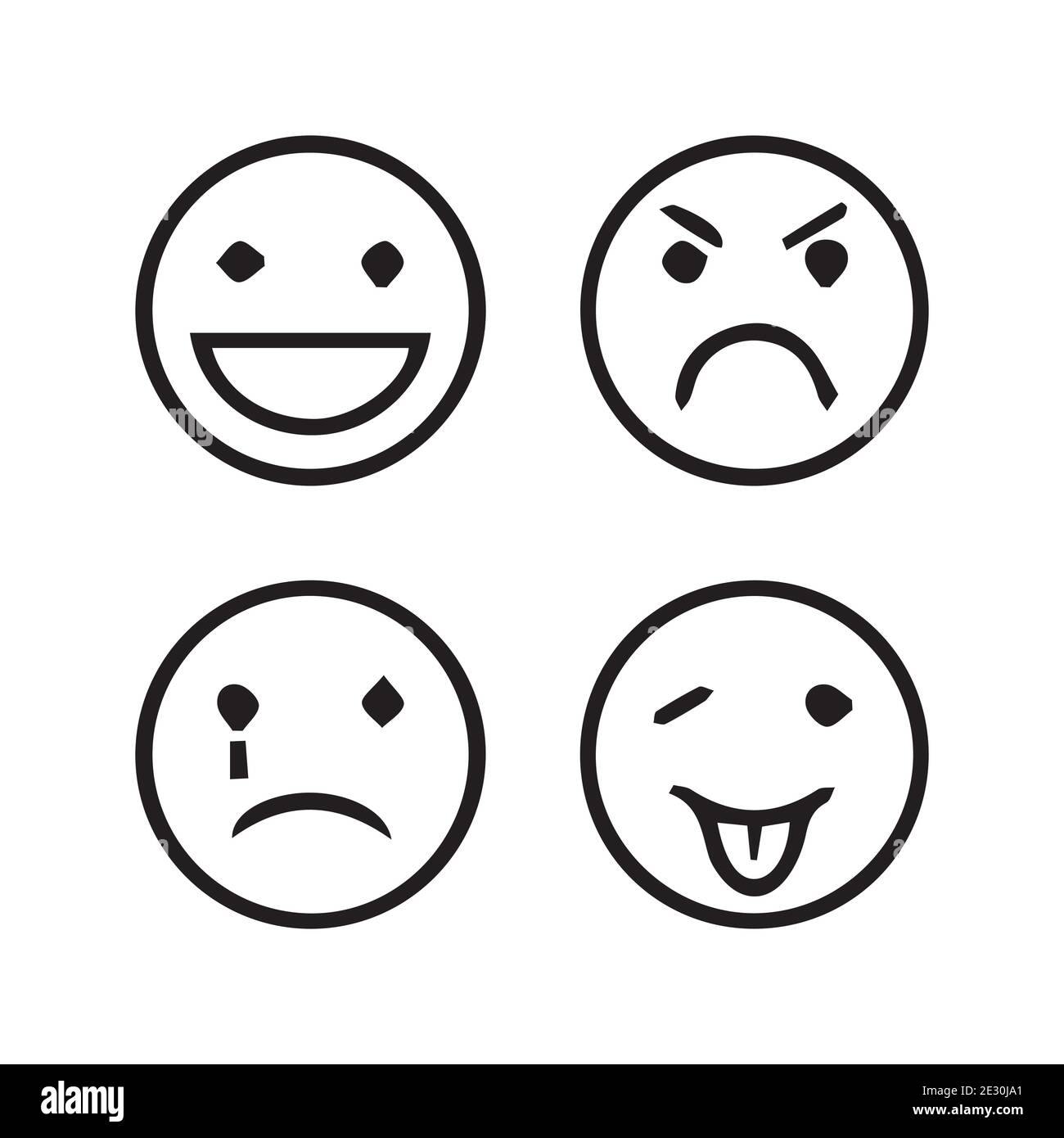 Kreative Emojis Set Kollektion Stock Vektor