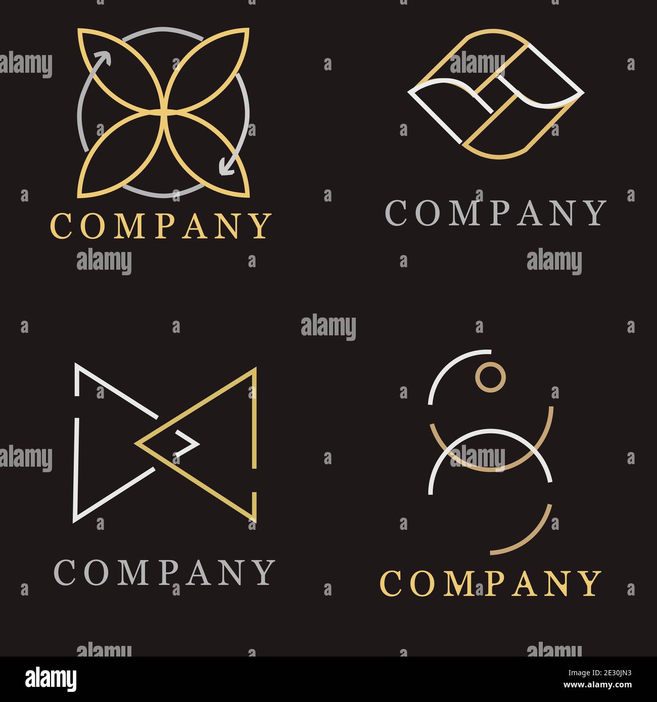 Minimal Linie Logo Vektor Konzept Set Sammlung Stock Vektor