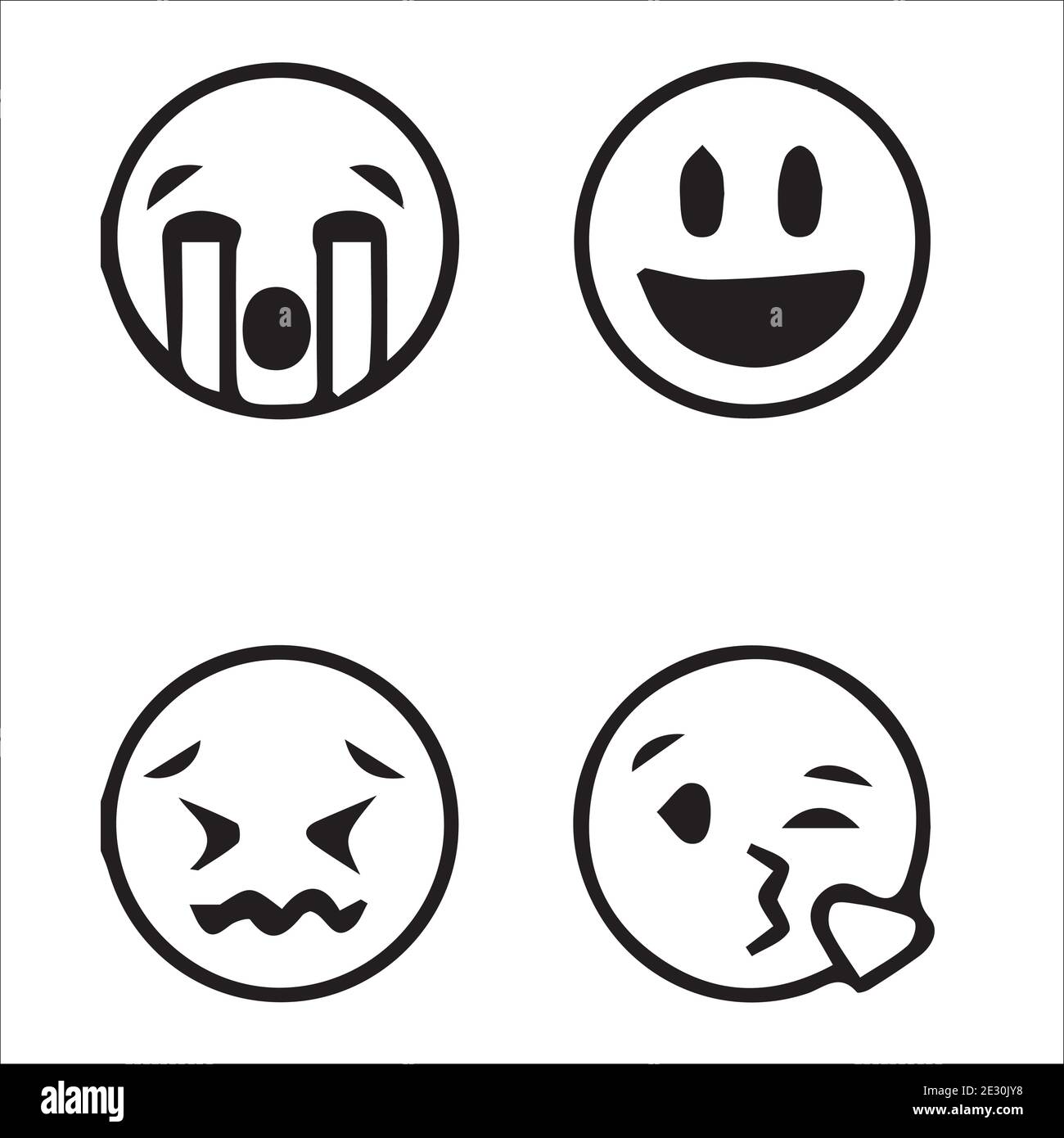 Kreative Emojis Set Kollektion Stock Vektor
