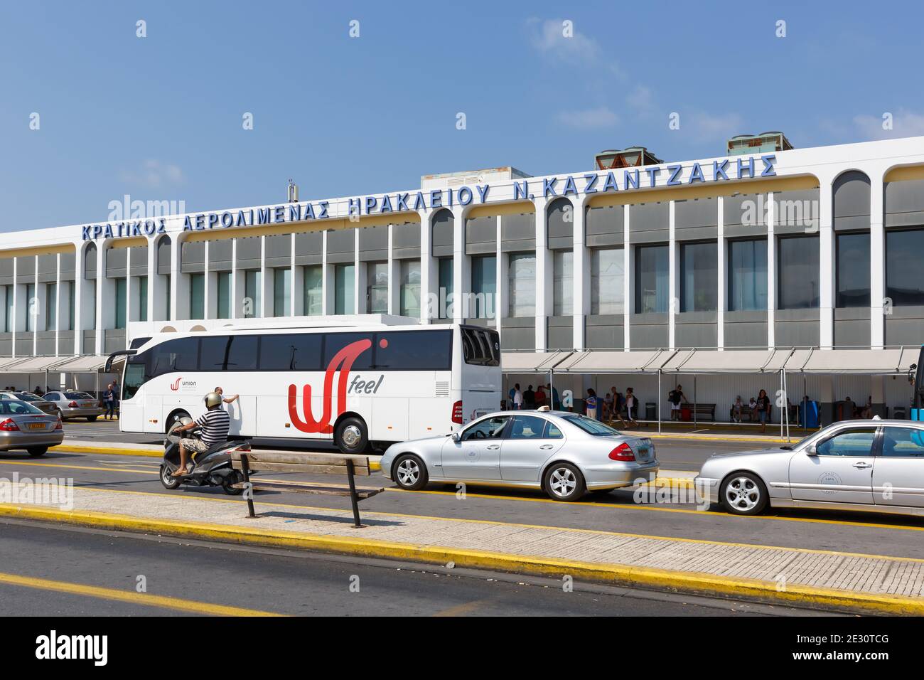 Heraklion, Griechenland - 17. September 2018: Terminal des Flughafens Heraklion (HER) in Griechenland. Stockfoto