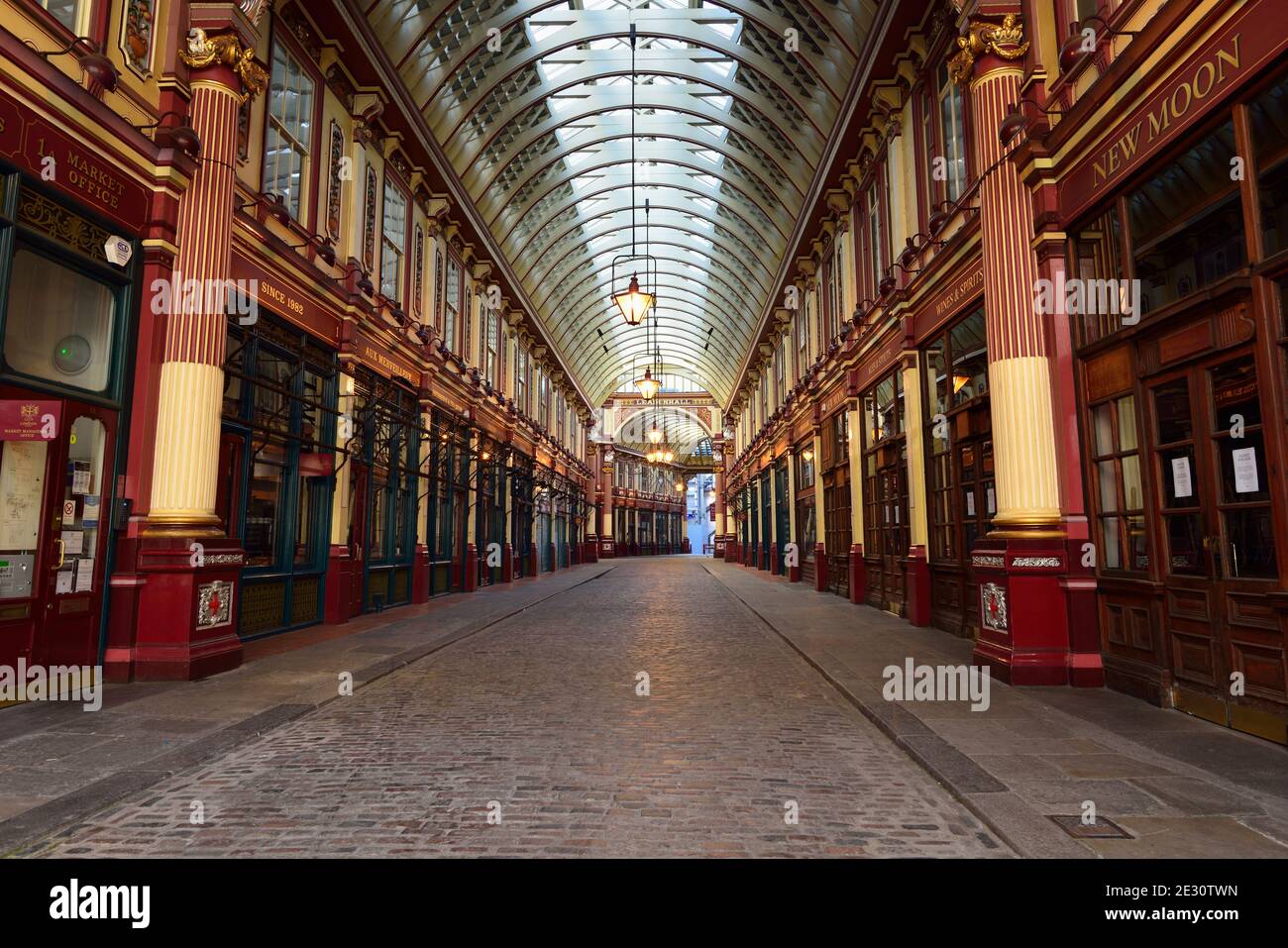 Leadenhall Market, Gracechurch Street, Lime Street, Langbourn, City of London, Großbritannien Stockfoto