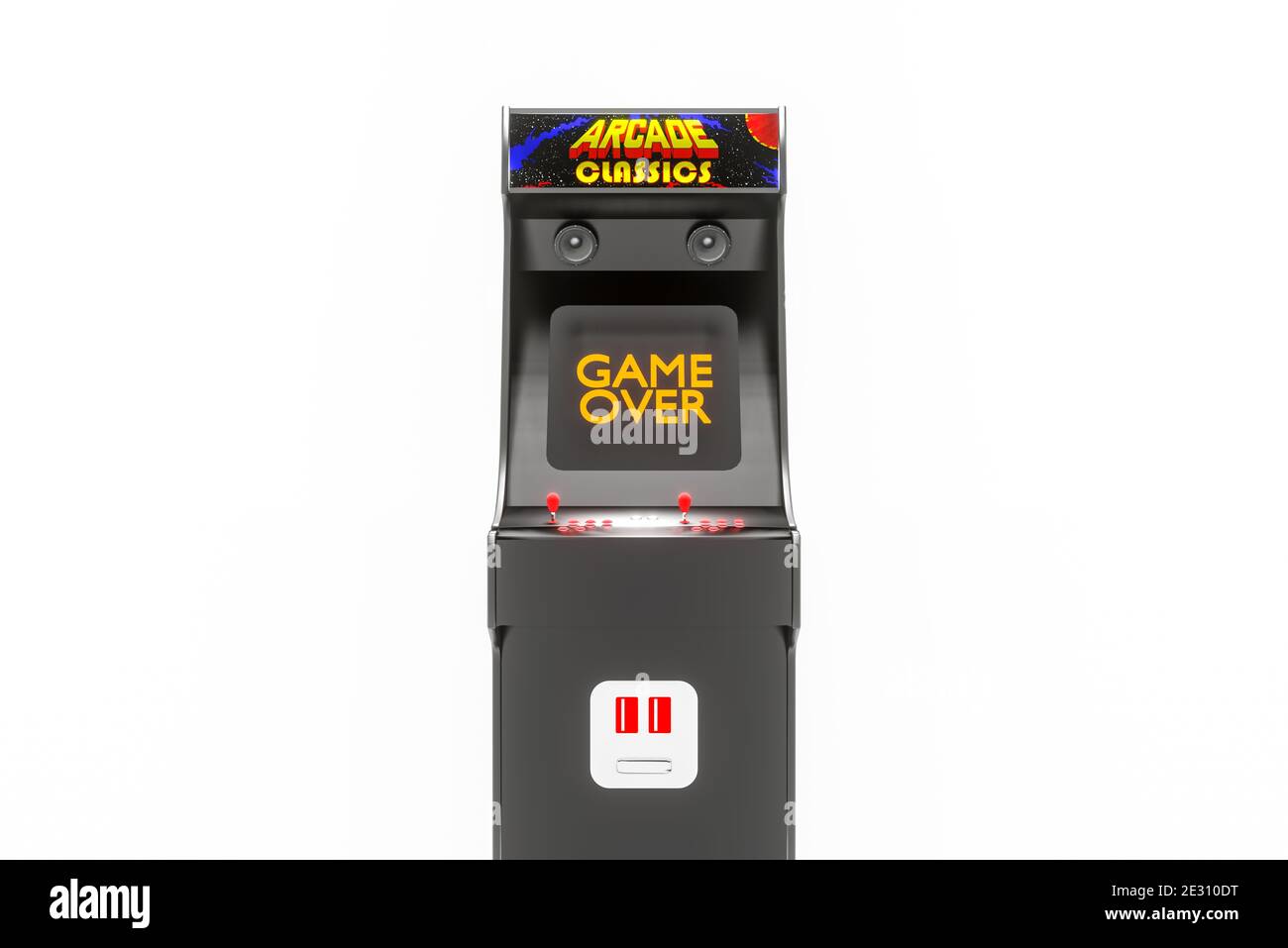Old Retro Arcade Videospielschrank, 3D Illustration Stockfoto
