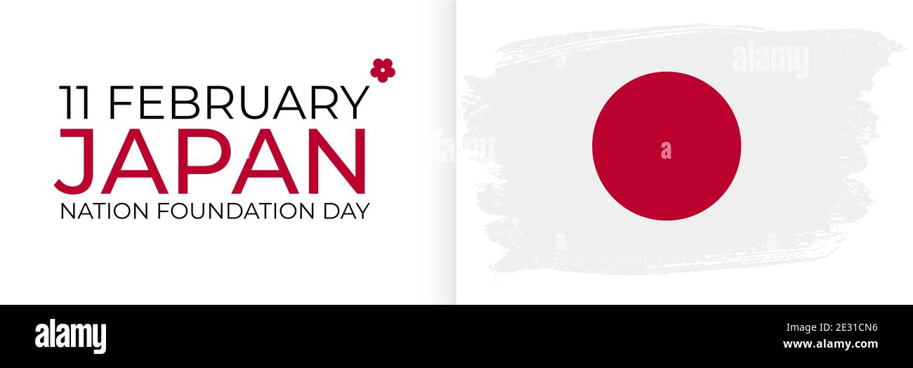 11 februar Japan Nation Foundation Day Hintergrund Template-Design für Karte, Banner, Poster oder Flyer. Abbildung Stockfoto