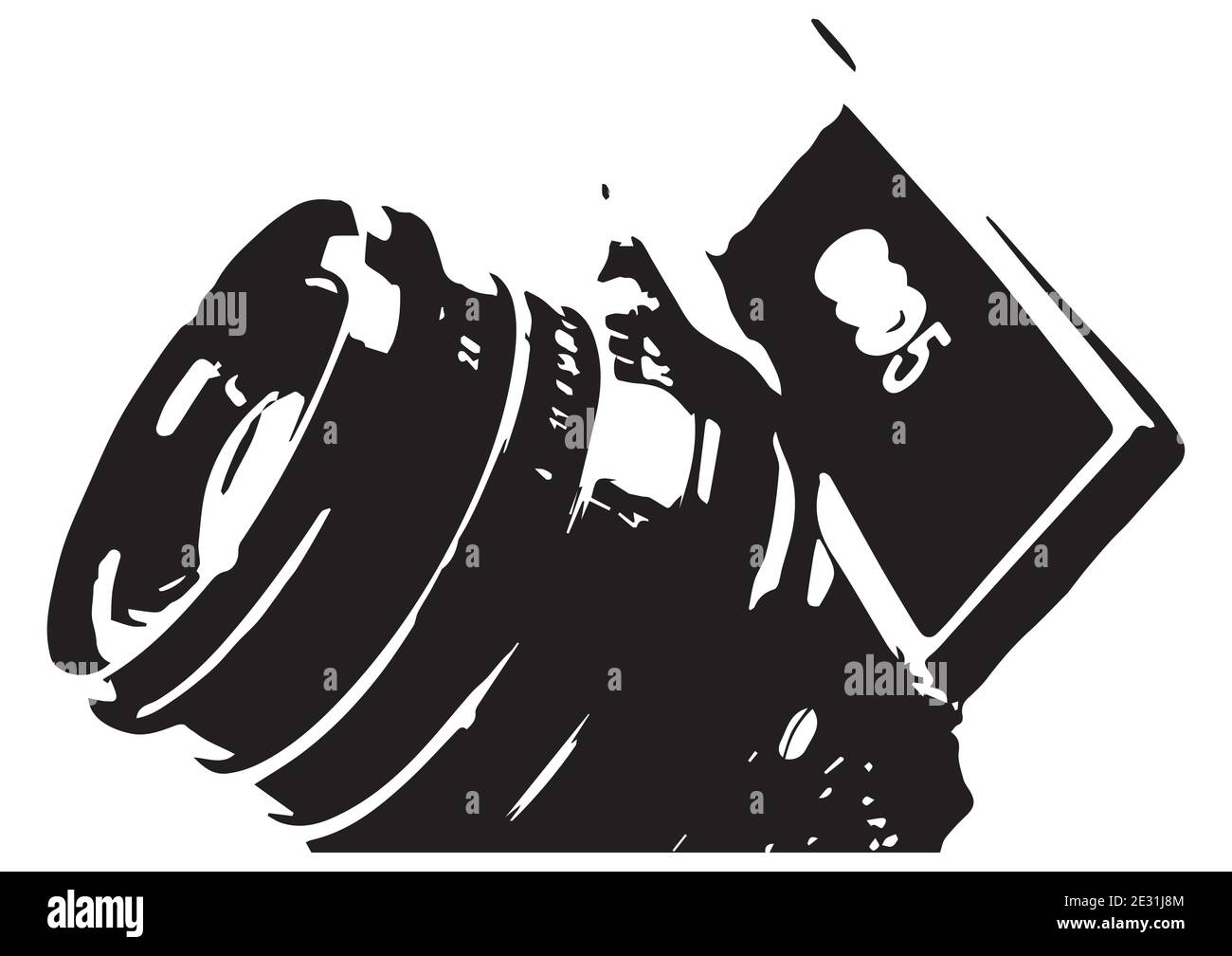 Silhouette einer sowjetischen Filmkamera Vektor-Illustration für Design Stock Vektor