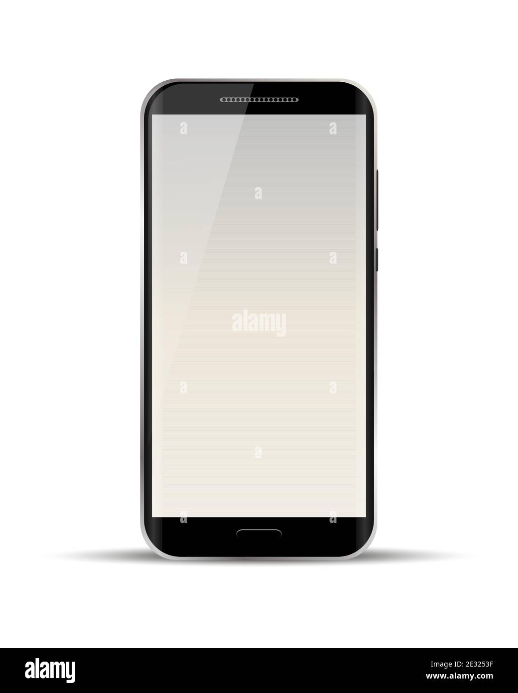 Smartphone-Vorlage. Vektormodell für ein modernes Mobiltelefon. Realistisches Mobiltelefon isoliert auf weißem Hintergrund. Stock Vektor