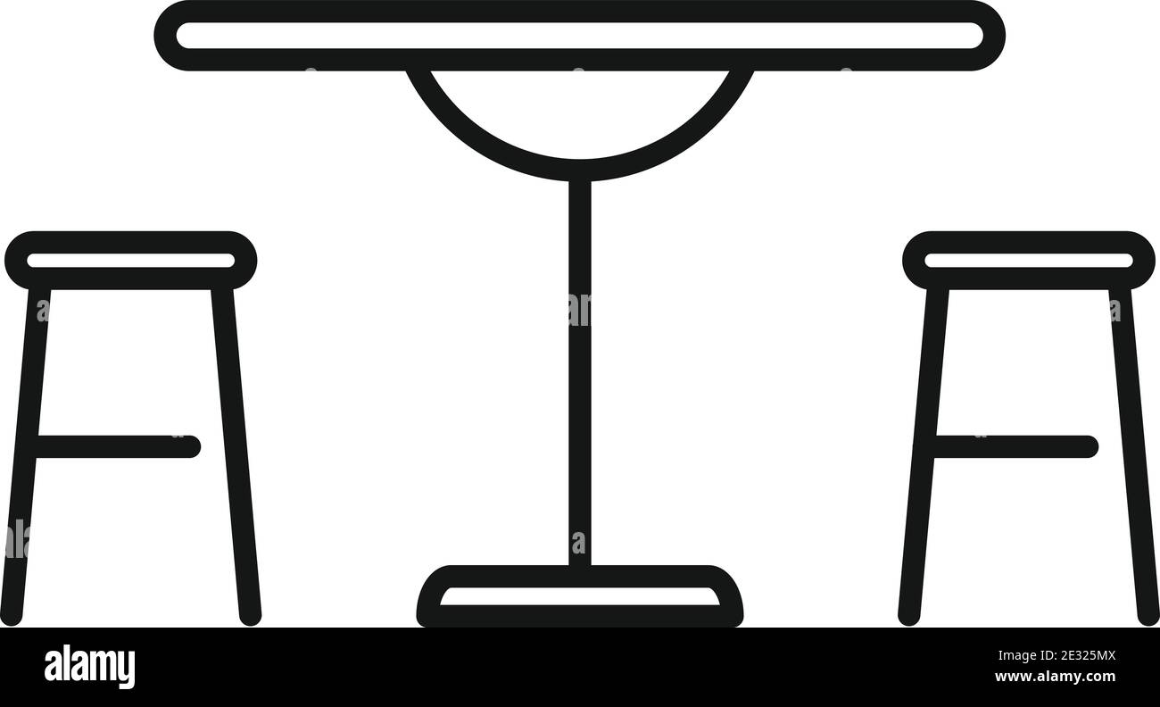 Straßencafé-Tischsymbol, Umrissstil Stock Vektor