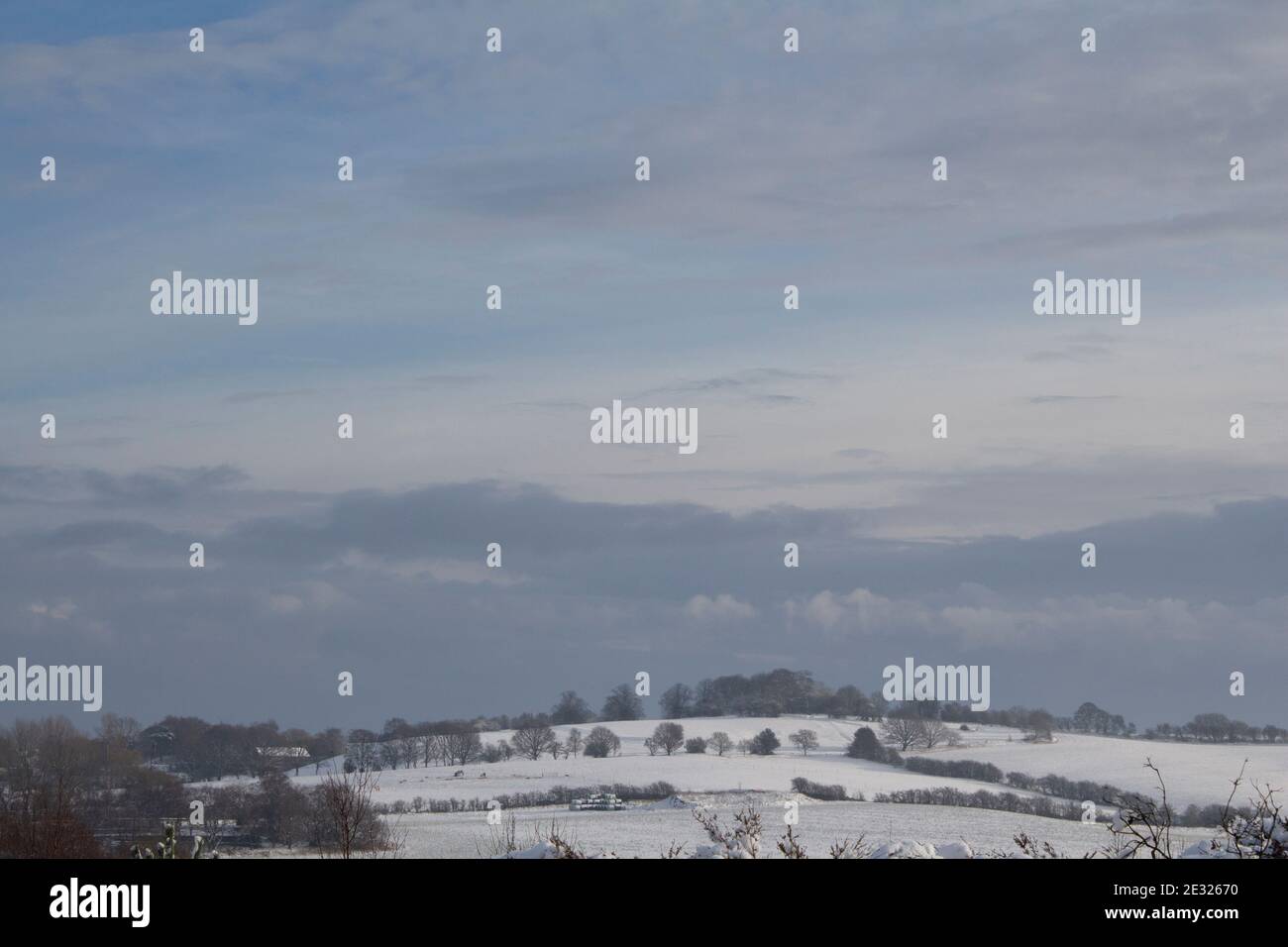 Blick auf Felder von Hednesford Hills, Cannock Chase, Stockfoto