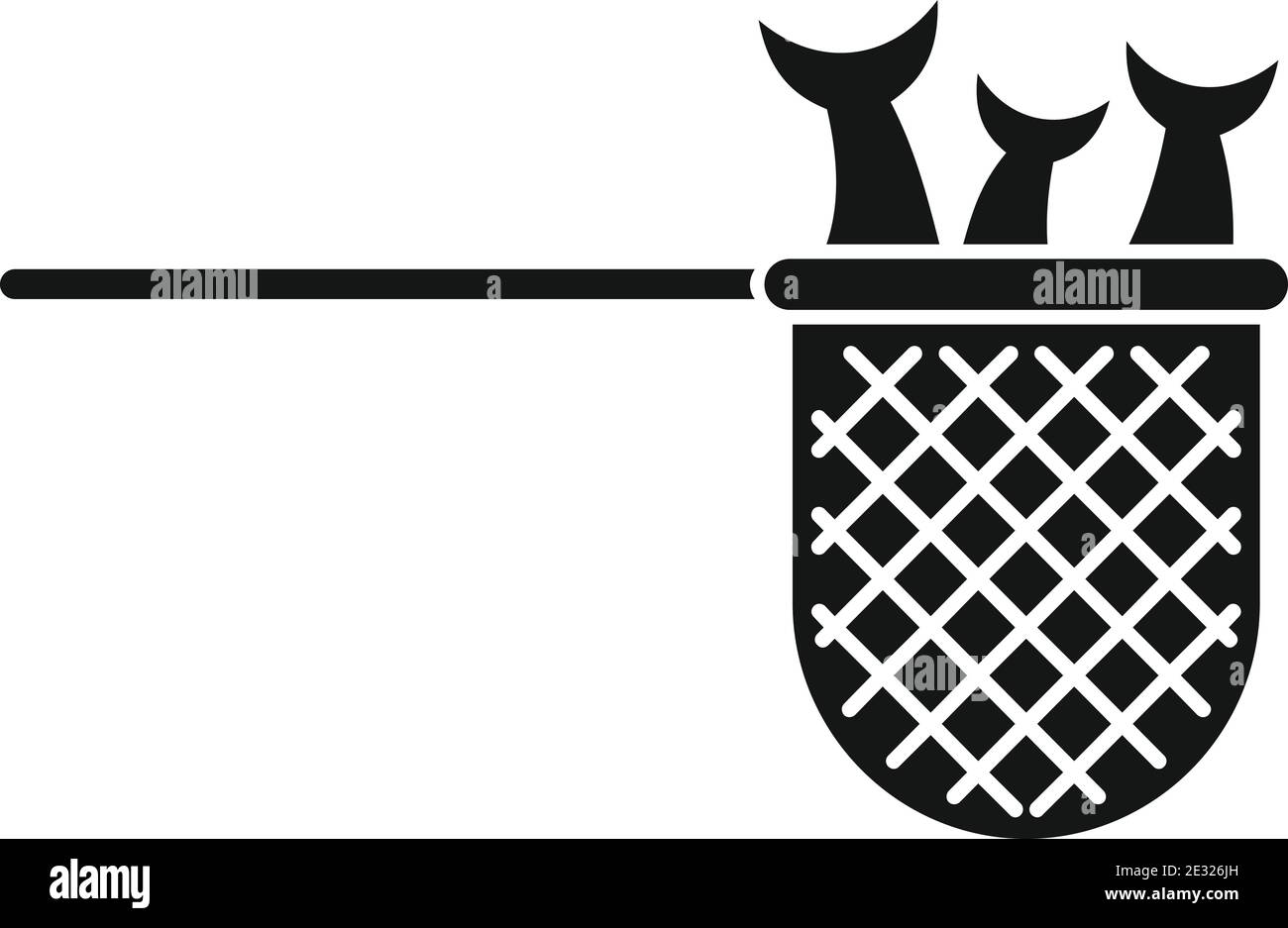 Fisch im Fangnetz Symbol, einfachen Stil Stock Vektor