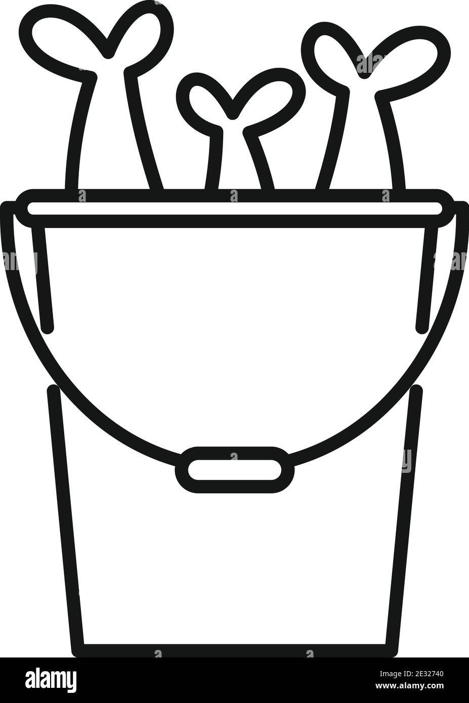Fischeimer Symbol, Umriss Stil Stock Vektor