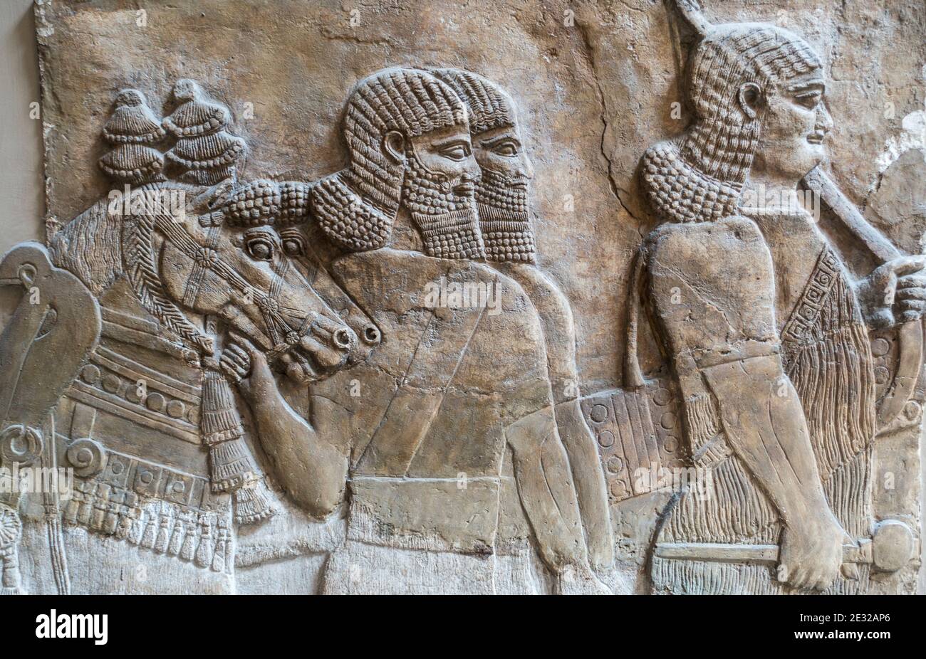 Assyrisches Relief British Museum, London, England, Großbritannien Stockfoto