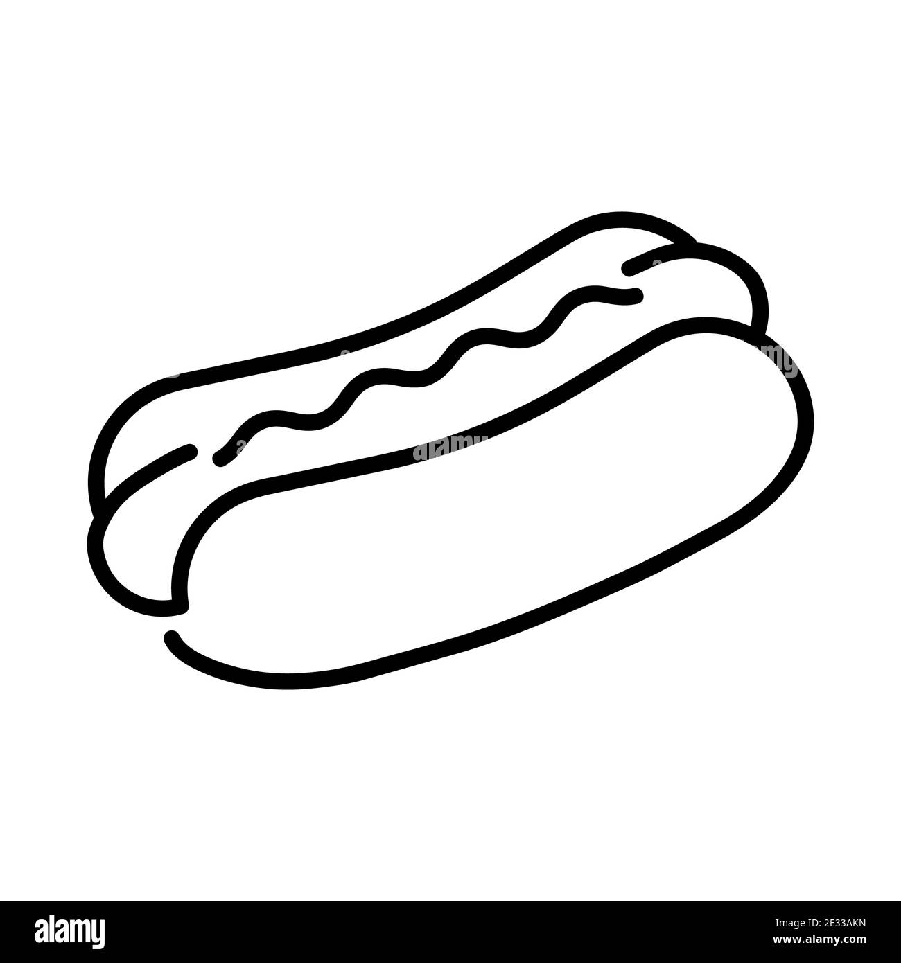 Hot Dog Flat-Symbol. Piktogramm für Web. Linienhub. Isoliert auf weißem ...