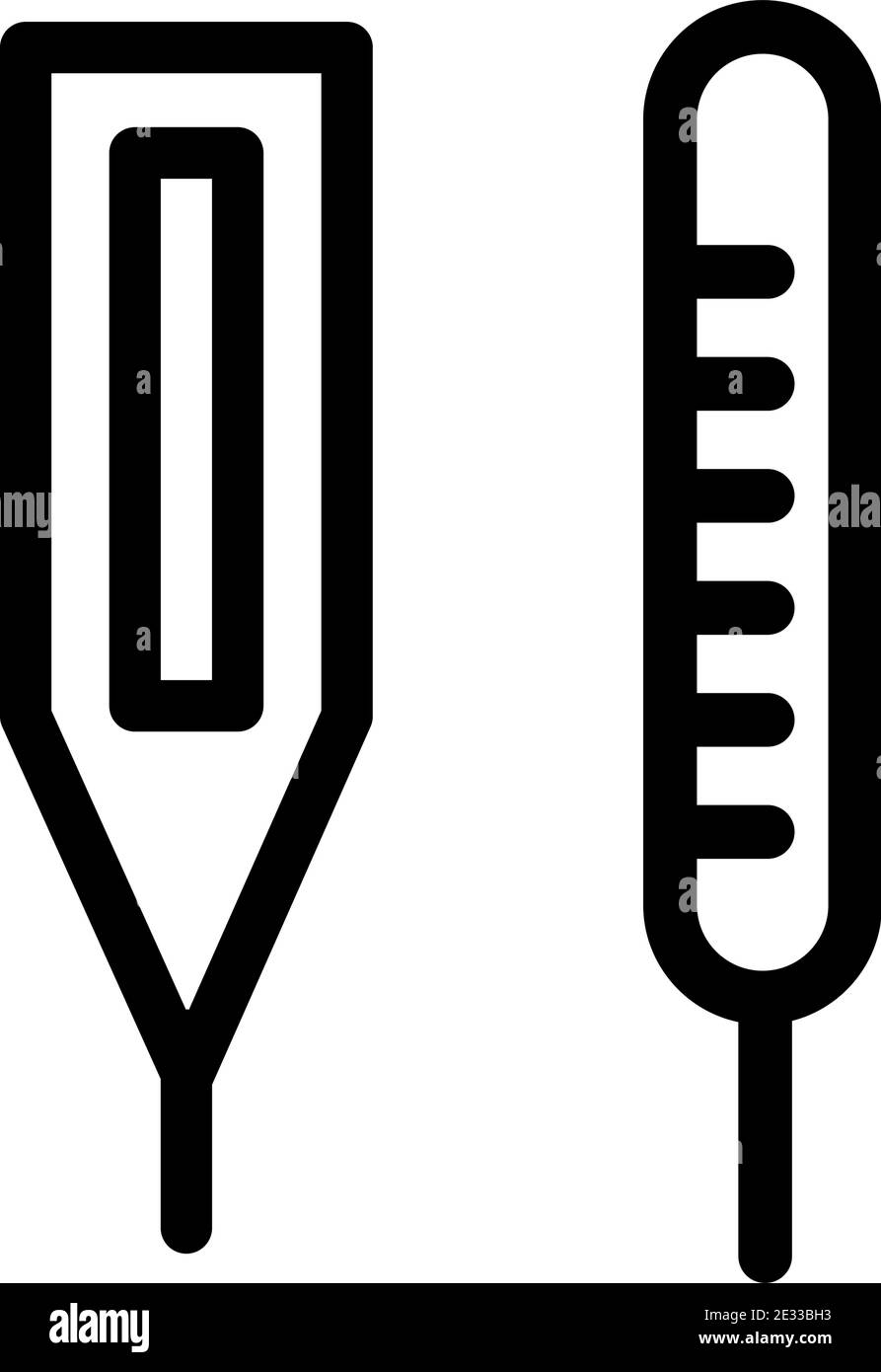 Thermometer Vektor-Symbol, Medizinisches Thermometer zur Fieberprüfung, Elektronisches Thermometer Glyphen-Symbol. Silhouette Symbol. Körpertemperaturmessung. Negativ Stock Vektor