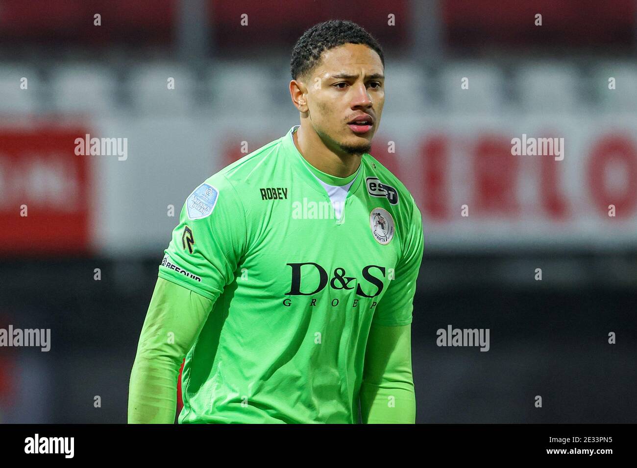 ROTTERDAM, NIEDERLANDE - JANUAR 16: Maduka Okoye von Sparta Rotterdam, Eredivisie 2020/2021 während des niederländischen Eredivisie-Spiels zwischen Sparta Rotterdam Stockfoto