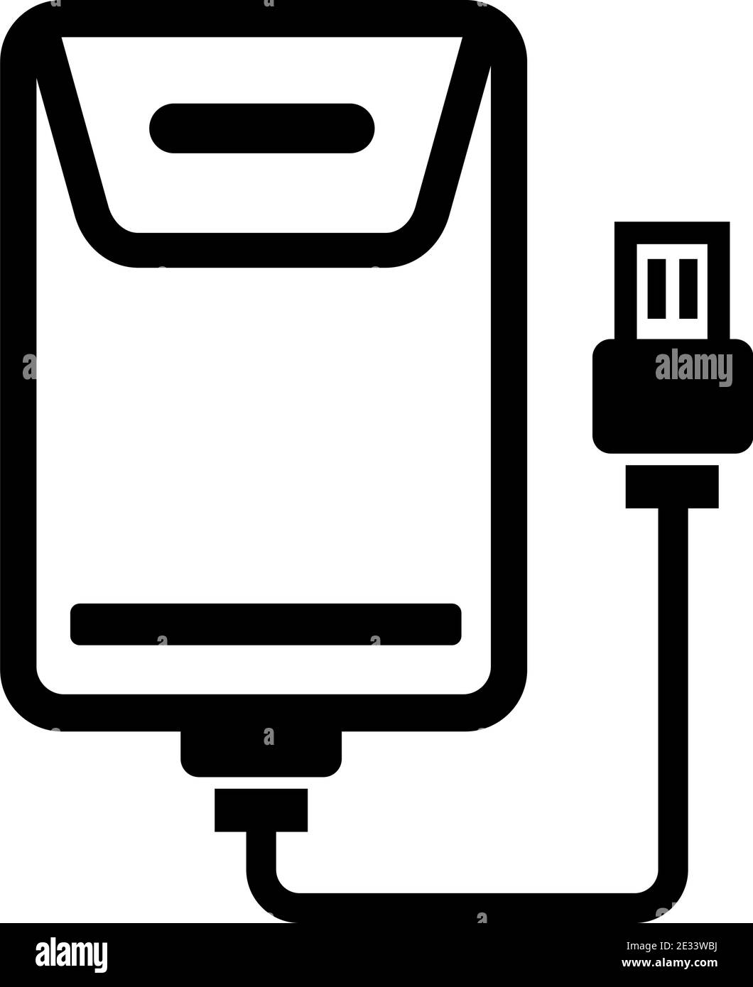 Tragbare Festplatte Symbol. Umrisse tragbare Festplatte vektor Symbol für Web Design auf weißem Hintergrund Stock Vektor