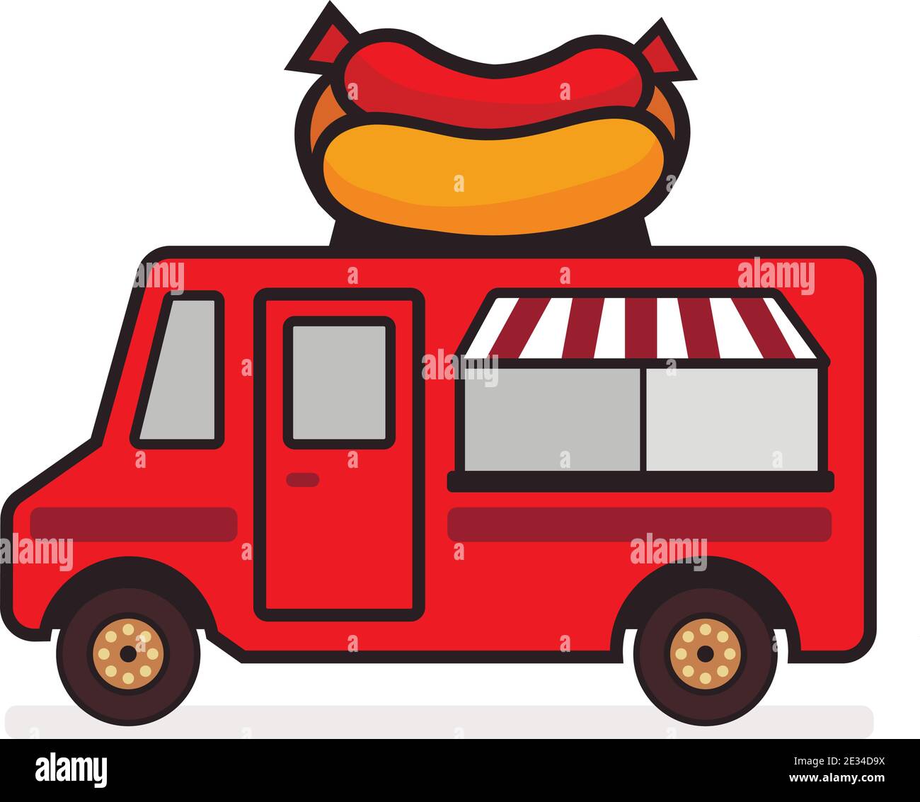 Vektor-Illustration von flachen Retro-Food-Truck Stock Vektor
