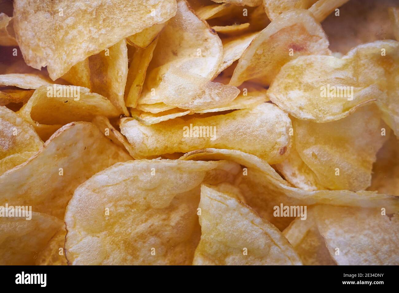 Hintergrund mit pommes frites aus der Nähe gesehen Stockfoto