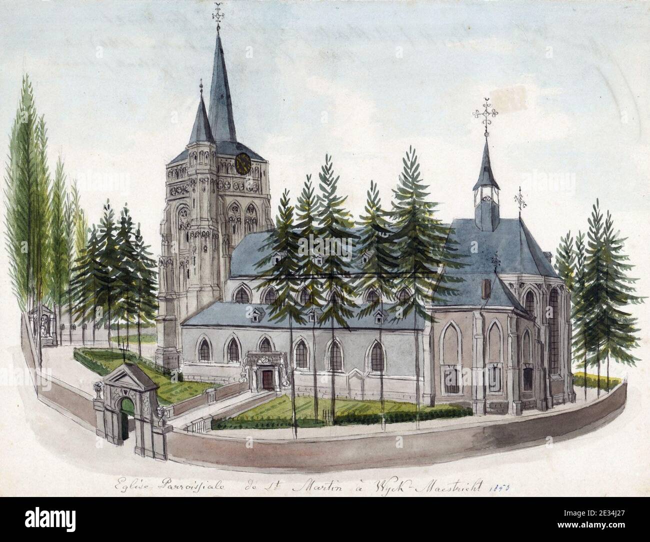 Maastricht, vm Sint-Maartenskerk (Ph / Gulpen, 1850). Stockfoto