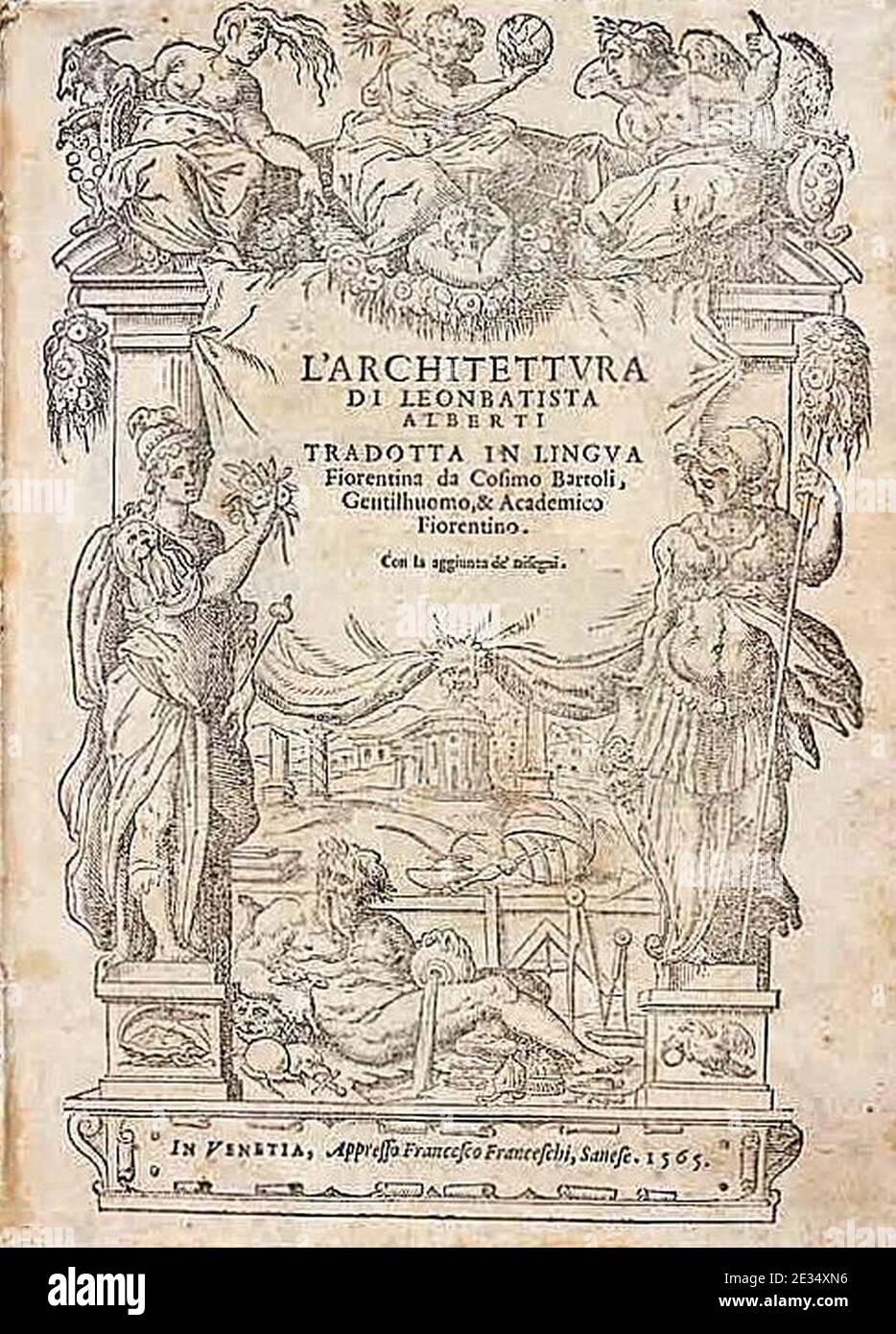 Leon Battista Alberti - L'Architettura di Leonbatista, 1565. Stockfoto