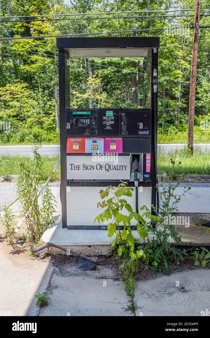 Eine Tankstelle ist geschlossen - Geschäftsmangel Stockfoto