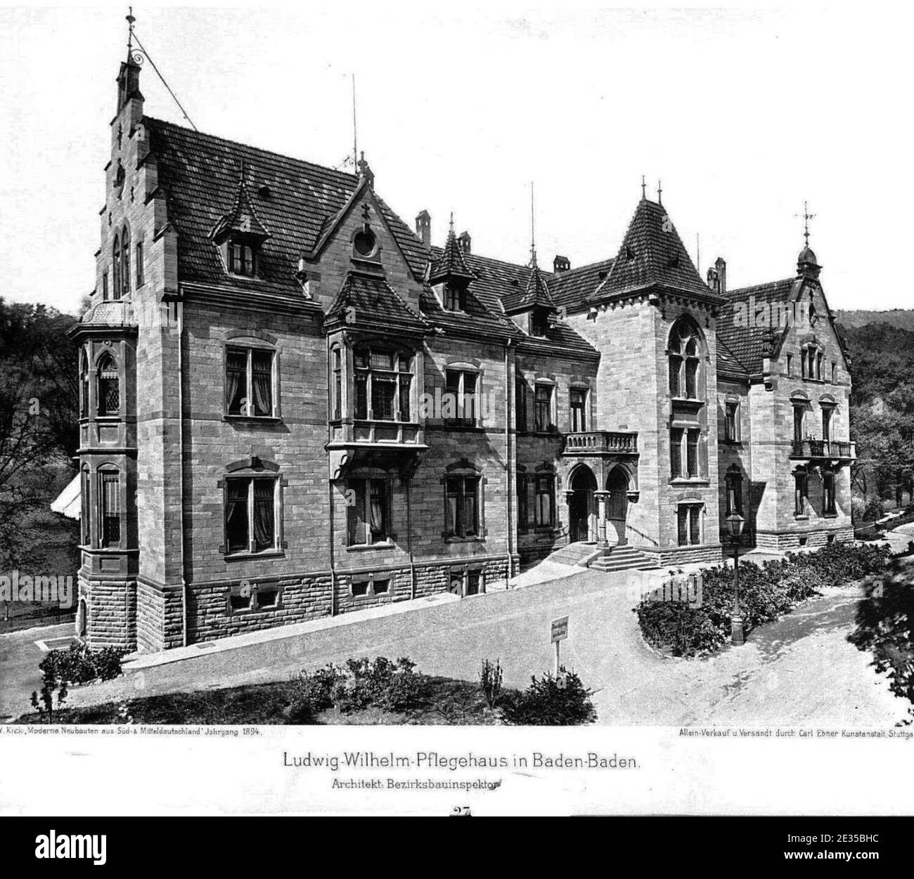 Ludwig-Wilhelm-Pflegehaus in Baden-Baden, Tafel 27, Kick Jahrgang I. Stockfoto