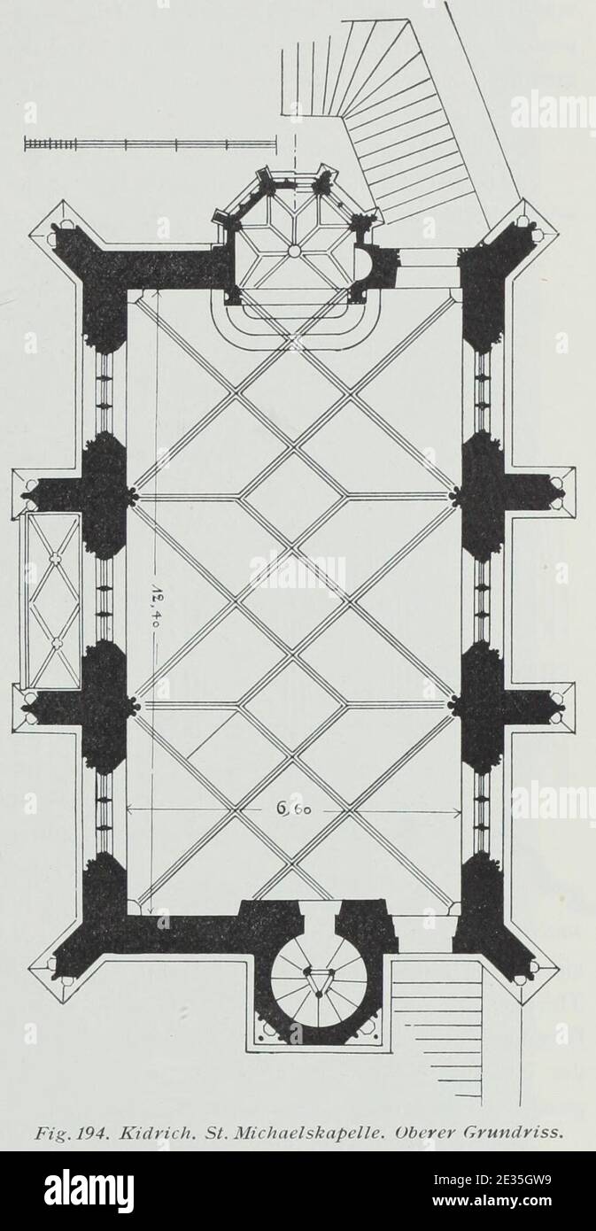 Luthmer I-194-Kidrich St. Michaelskapelle oberer Grundriss. Stockfoto