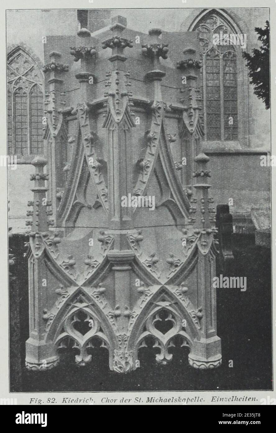 Luthmer VI-082-Kiedrich Chor der St. Michaelskapelle Einzelheiten. Stockfoto