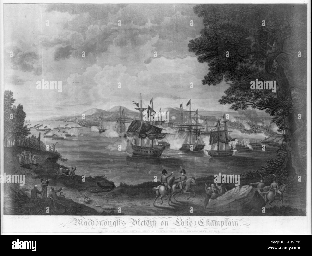 MacDonough Sieg am Lake Champlain und Niederlage der britischen Armee in Plattsburg durch Genl. Macomb, 17. September 1814 Stockfoto
