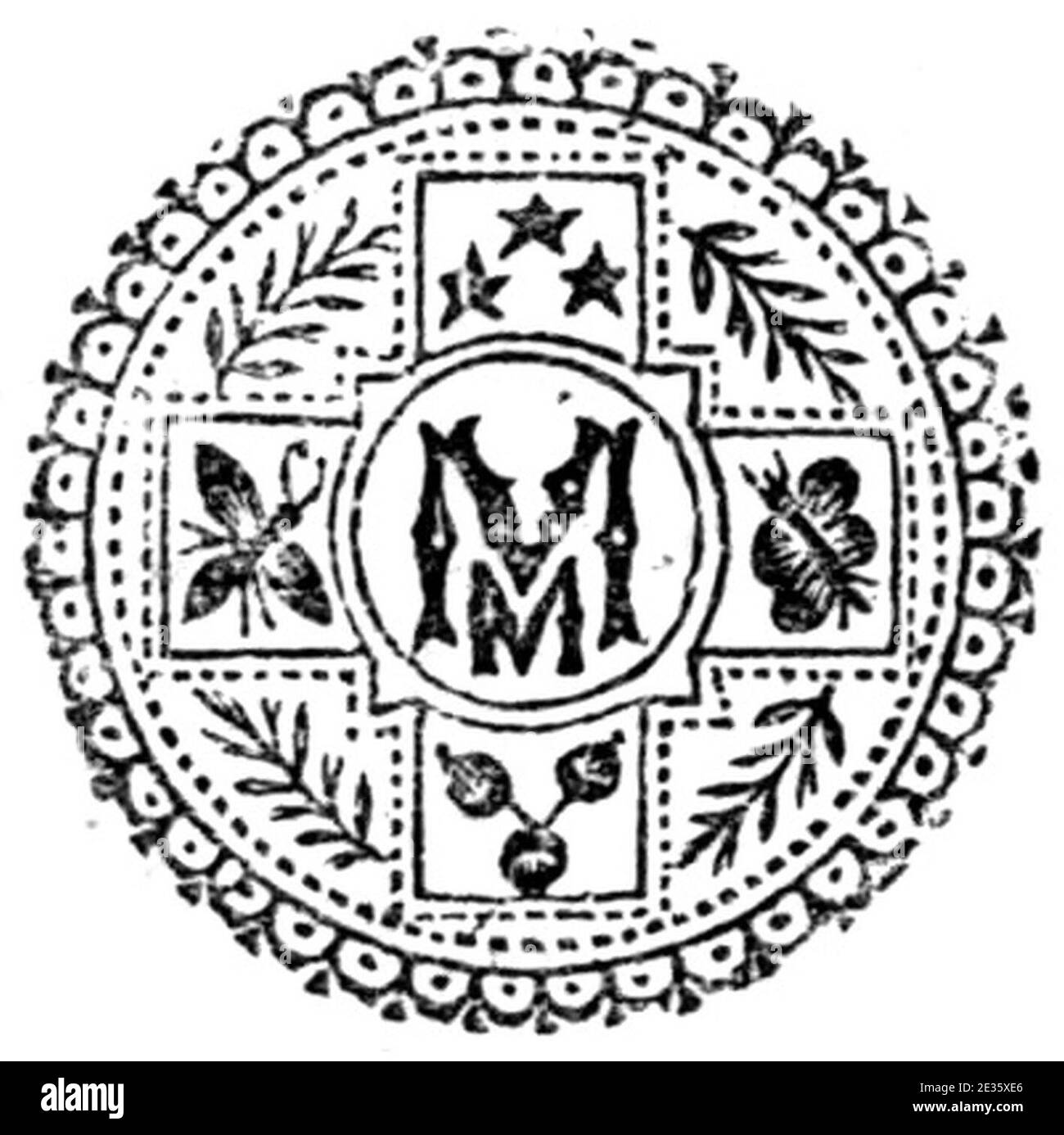 Macmillan und Co. Logo, 1876 (von Kinematics of Machinery). Stockfoto