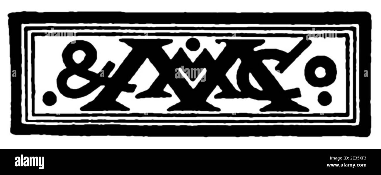 Macmillan und Co Logo 1880. Stockfoto