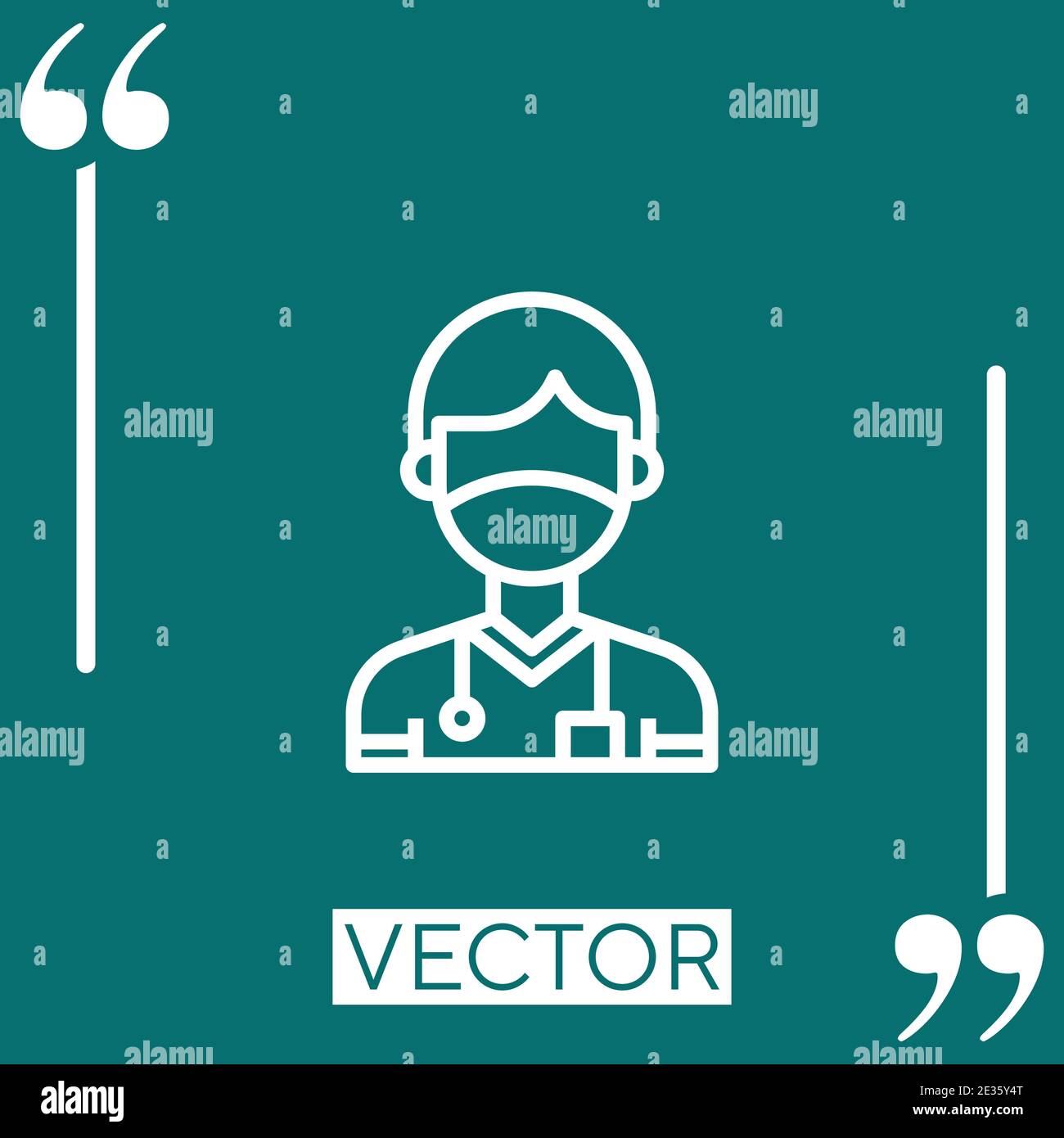 Vektorsymbol Arzt Lineares Symbol. Bearbeitbare Linie mit Konturen Stock Vektor