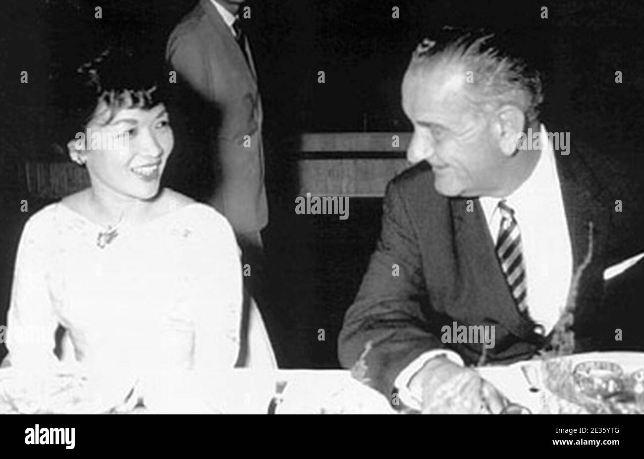 Madame Ngô Đình Nhu und Lyndon Baines Johnson. Stockfoto