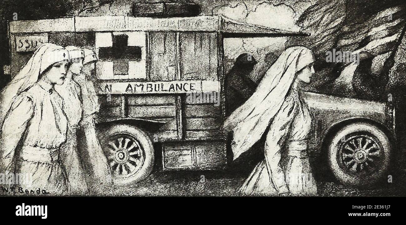 Rotes Kreuz Krankenschwestern im Ersten Weltkrieg Stockfoto